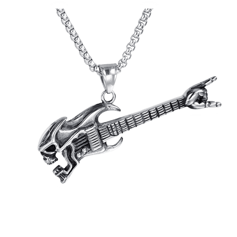Skull Guitar Necklace - Sancturium